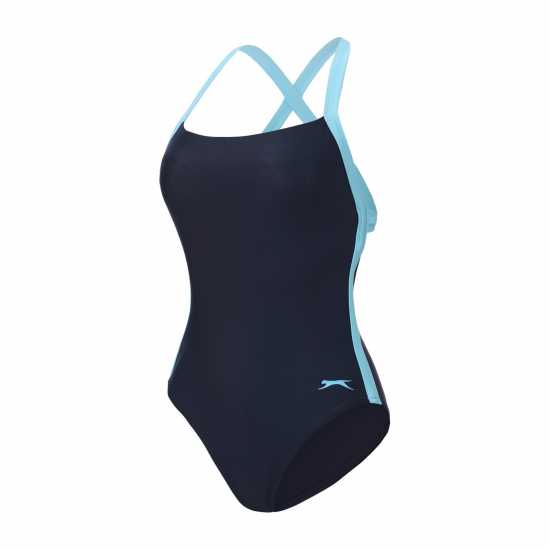 Slazenger Wide Tie Back Suit Womens Navy 
