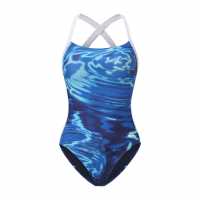 Slazenger Wide Tie Back Suit Womens Ripple 