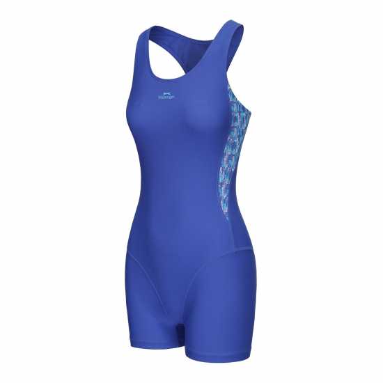 Slazenger Pl Boyleg Womens Синьо/Синьо Дамски бански
