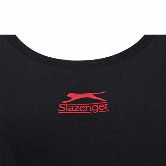 Slazenger Splice Boyleg Swimsuit Womens Black/Orange Дамски бански
