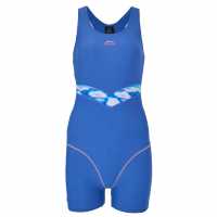 Slazenger Splice Boyleg Swimsuit Womens Blue/Purple Дамски бански