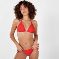 Soulcal Tie Bikini Top Red Дамско облекло плюс размер