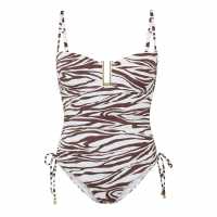 Biba Bandeau Swimsuit Зебра Печат Бикини танкини шорти