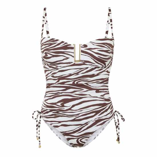 Biba Bandeau Swimsuit Зебра Печат Бикини танкини шорти