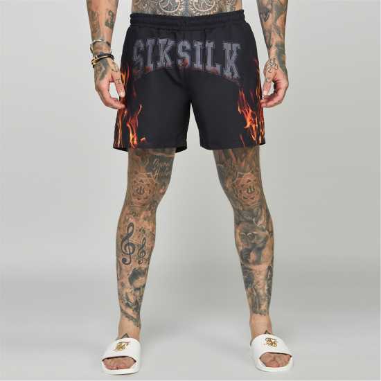 Мъжки Плувни Шорти Siksilk Swim Shorts Mens Черно 