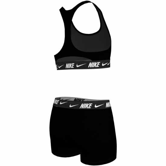 Nike Swim Logo Tape Swim Big Kids (Girls) Racerback Bikini & Short Set Nike Swim Logo Tape Swim Big Kids (Girls) Racerback Bikini & Short Set