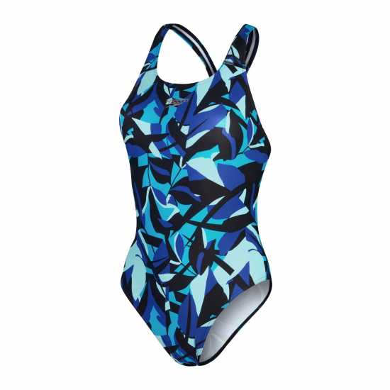 Speedo Allover Digital Powerback Swimsuit Womens  Дамски бански