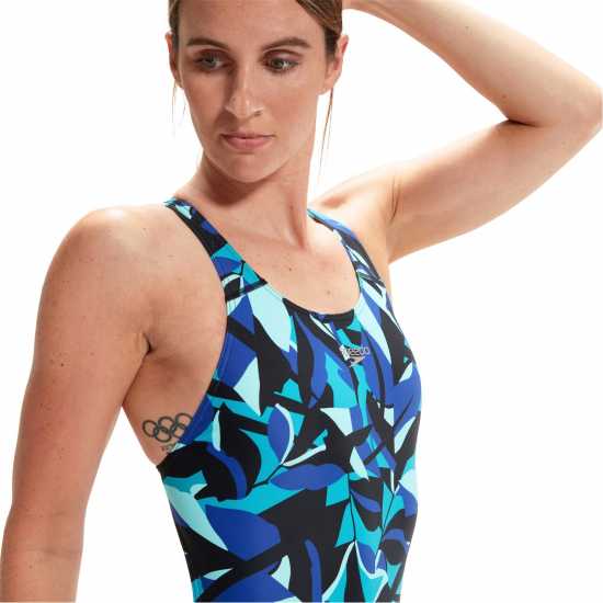 Speedo Allover Digital Powerback Swimsuit Womens  Дамски бански