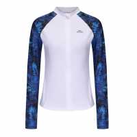 Slazenger Дамско Яке Swim Jacket Womens Бяло/Листопаден AOP 