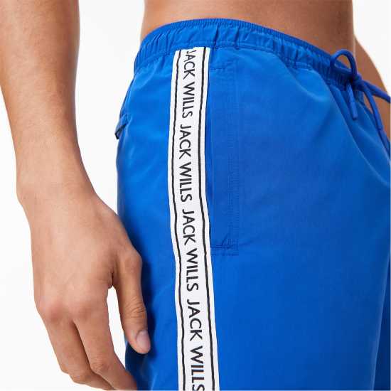 Jack Wills Mid-Length Swim Shorts Кобалтово лентирано Мъжки плувни шорти и клинове