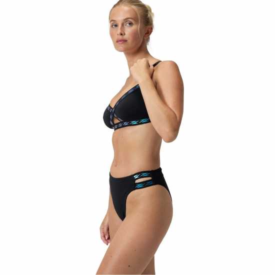 Дамски бански Speedo Solid Logo Elastic High Waist Bottom Спидо Черно Speedo Solid Logo Elastic High Waist Bottom Спидо Черно Дамски бански