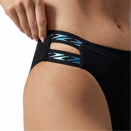 Дамски бански Speedo Solid Logo Elastic High Waist Bottom Спидо Черно Speedo Solid Logo Elastic High Waist Bottom Спидо Черно Дамски бански