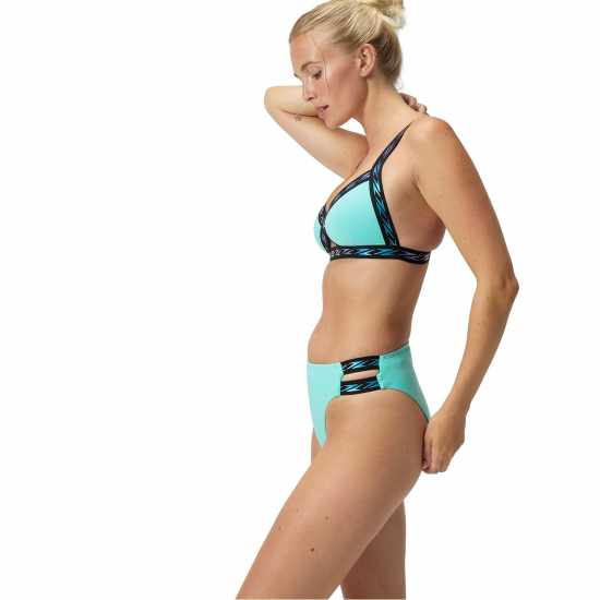 Дамски бански Speedo Solid Logo Elastic High Waist Bottom Арктическо стъкло Speedo Solid Logo Elastic High Waist Bottom Арктическо стъкло Дамски бански