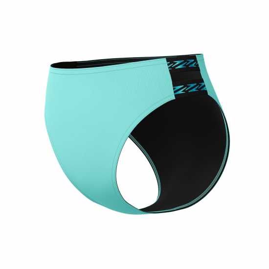 Дамски бански Speedo Solid Logo Elastic High Waist Bottom Арктическо стъкло Speedo Solid Logo Elastic High Waist Bottom Арктическо стъкло Дамски бански