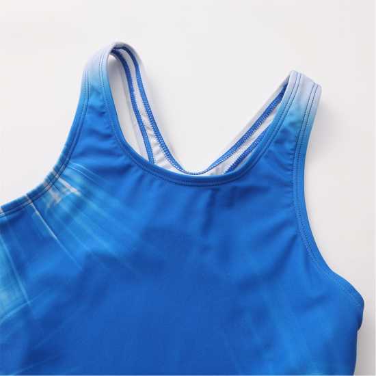 Slazenger Muscle-Back Suit With Strobe Print Juniors  