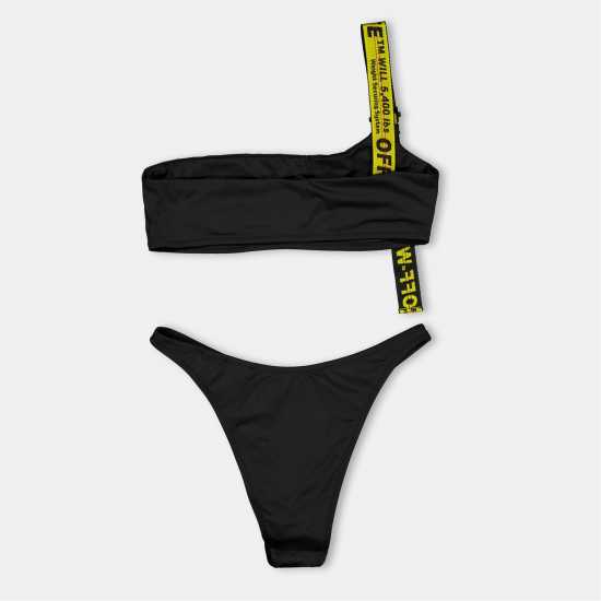 Off White Asymmetric Bikini  Дамски бански
