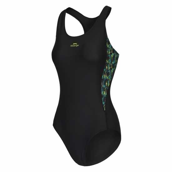 Дамски бански Slazenger Pl Racerback Womens Черно/Зелено Slazenger Pl Racerback Womens Черно/Зелено Дамски бански