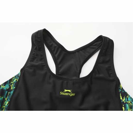 Дамски бански Slazenger Pl Racerback Womens Черно/Зелено Slazenger Pl Racerback Womens Черно/Зелено Дамски бански