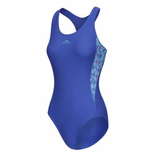 Slazenger Pl Racerback Womens Синьо/Синьо Дамски бански