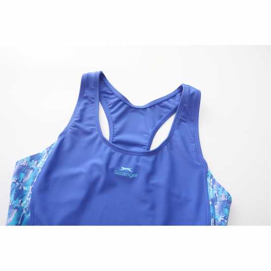Slazenger Pl Racerback Womens Синьо/Синьо Дамски бански