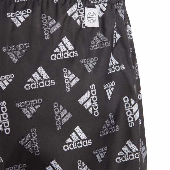 Adidas Детски Шорти Logo Print Classic Swim Shorts Junior Black/White Детски бански и бикини