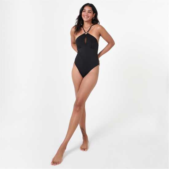 Biba Highneck Swimsuit Black Дамски бански