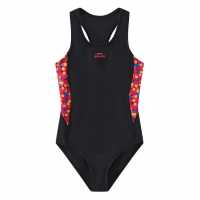 Slazenger Pl Racerback Junior Girls Черно/Зелено Детски бански и бикини