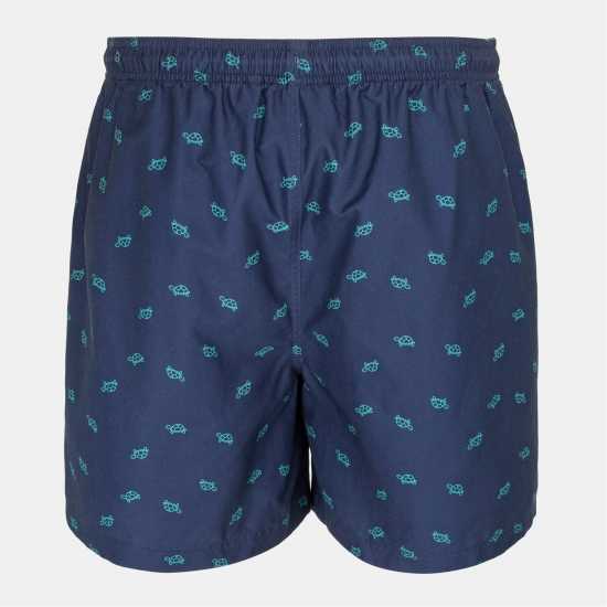 Hot Tuna Men's Above The Knee 2 Pockets Swim Shorts Navy Sml Logo 