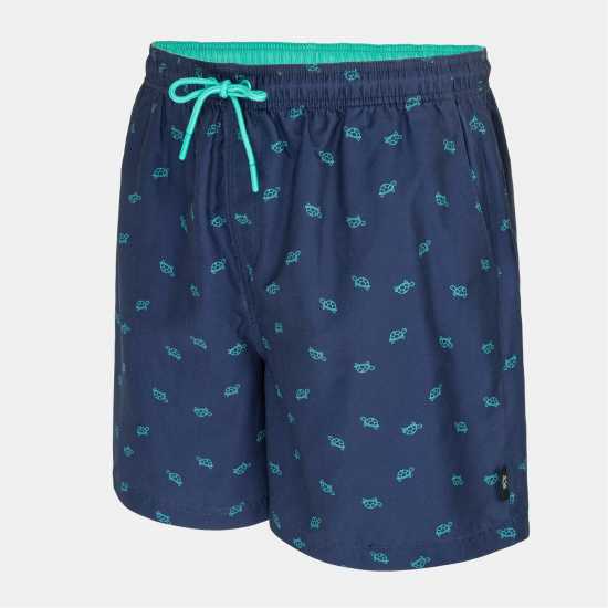 Hot Tuna Men's Above The Knee 2 Pockets Swim Shorts Navy Sml Logo 