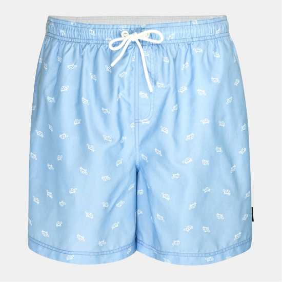 Hot Tuna Men's Above The Knee 2 Pockets Swim Shorts Blue Sml Logo 