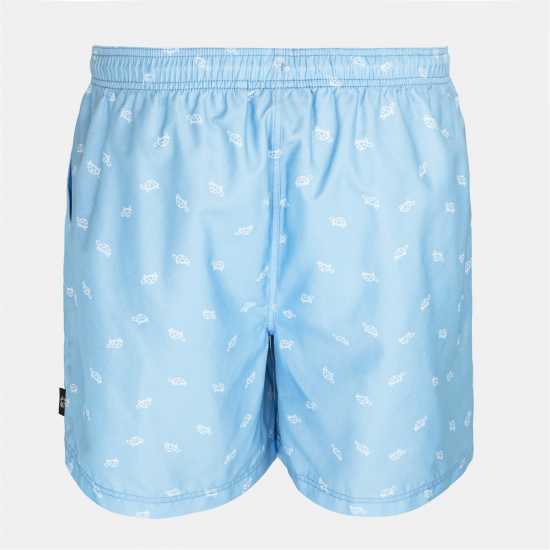 Hot Tuna Men's Above The Knee 2 Pockets Swim Shorts Blue Sml Logo 