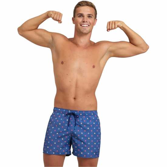 Arena Allover Beach Shorts Сиво синьо 