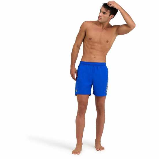 Arena Fundamentals Logo R Beach Boxer Neon Blue 