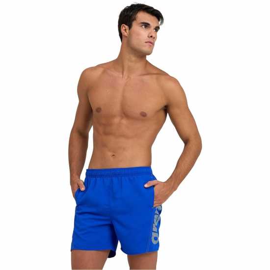 Arena Fundamentals Logo R Beach Boxer Neon Blue 