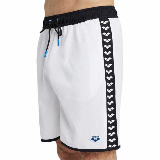 Arena Unisex Bermuda Team Stripe White Black 