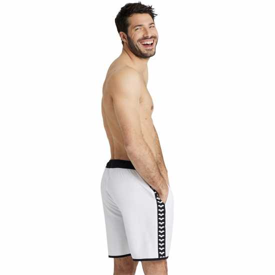 Arena Unisex Bermuda Team Stripe White Black 