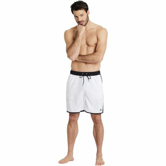 Arena Unisex Bermuda Team Stripe White Black 