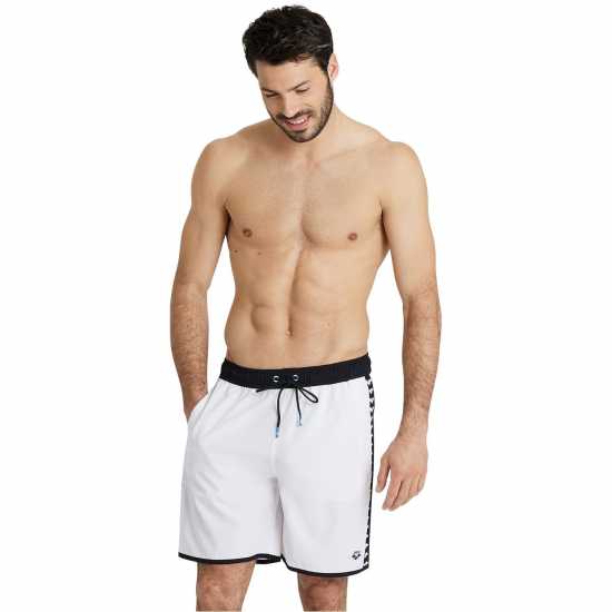 Arena Unisex Bermuda Team Stripe White Black 