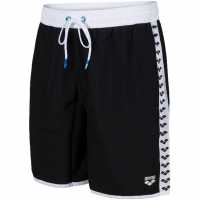 Arena Unisex Bermuda Team Stripe Black White 