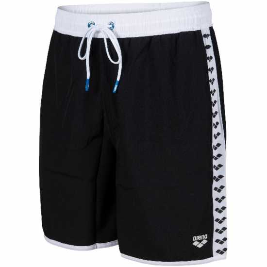 Arena Unisex Bermuda Team Stripe Black White 