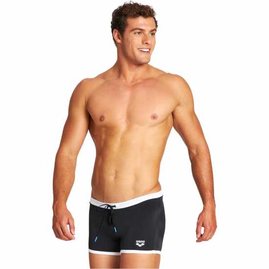 Arena Swim Shorts Fundamentals Borders Black White 