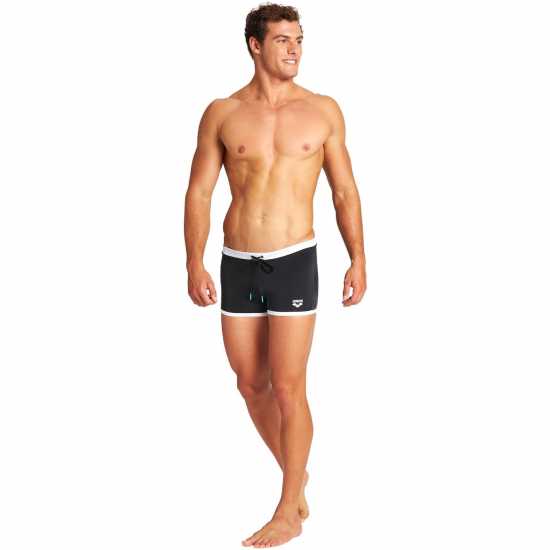 Arena Swim Shorts Fundamentals Borders Black White 