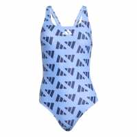 Дамски бански Adidas Logo Graphic V-Back Swimsuit Blue Fusison Adidas Logo Graphic V-Back Swimsuit Blue Fusison Дамски бански