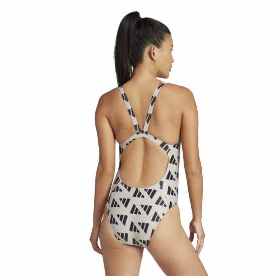 Дамски бански Adidas Logo Graphic V-Back Swimsuit Въртел/Черен Adidas Logo Graphic V-Back Swimsuit Въртел/Черен Дамски бански