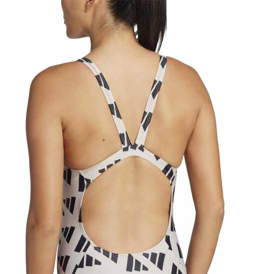 Дамски бански Adidas Logo Graphic V-Back Swimsuit Въртел/Черен Adidas Logo Graphic V-Back Swimsuit Въртел/Черен Дамски бански