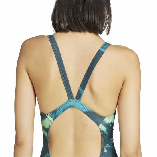 Дамски бански Adidas Tie-Dyed Graphic V-Back Swimsuit Womens Aurora Black Adidas Tie-Dyed Graphic V-Back Swimsuit Womens Aurora Black Дамски бански