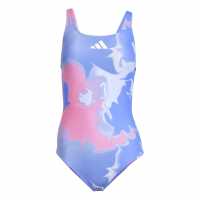 Дамски бански Adidas Tie-Dyed Graphic V-Back Swimsuit Womens Синьо/Бяло Adidas Tie-Dyed Graphic V-Back Swimsuit Womens Синьо/Бяло Дамски бански