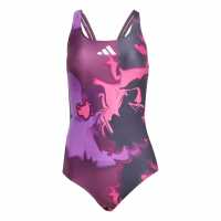 Дамски бански Adidas Tie-Dyed Graphic V-Back Swimsuit Womens Aurora Ivy Adidas Tie-Dyed Graphic V-Back Swimsuit Womens Aurora Ivy Дамски бански