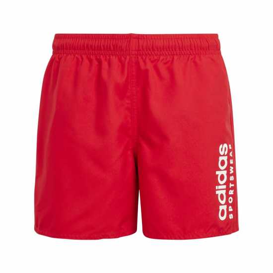 Adidas Детски Шорти Sportswear Essentials Logo Clx Swim Shorts Juniors Алено червено/Бяло Детски бански и бикини