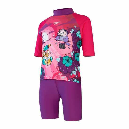 Speedo Learn To Swim Sun Protection Top & Shorts Set Infants  Детски бански и бикини